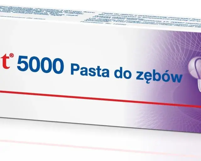 Colgate Duraphat 5000, pasta do zębów z 500 mg fluorku sodu na 100 g. Sprawdź, która pasta ma najwięcej fluoru dla ochrony Twoich zębów.