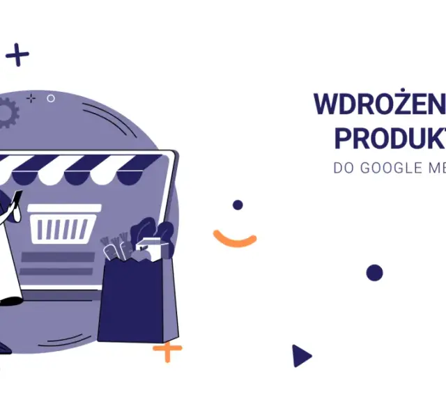 Kobieta z telefonem przed sklepem, rakieta startuje. Wdrożenie feedu produktowego do Google Merchant Center.