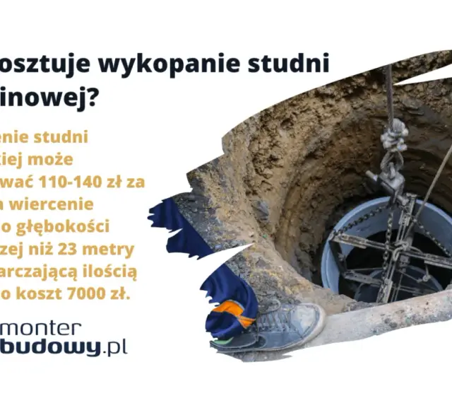 Wykopywanie studni głębinowej z użyciem sprzętu.