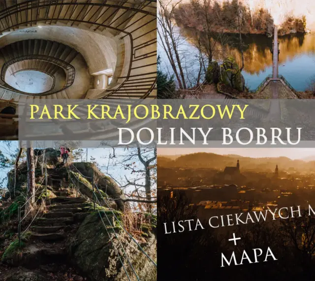 Park Krajobrazowy Doliny Bobru oferuje liczne atrakcje: kręte schody, kamieniołom, skalne ścieżki i panoramę miasta.