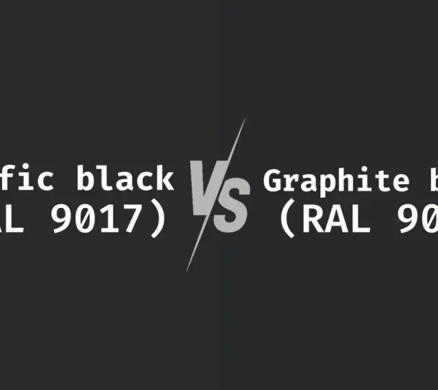 Porównanie odcieni czerni: Traffic black (RAL 9017) vs Graphite black (RAL 9011).