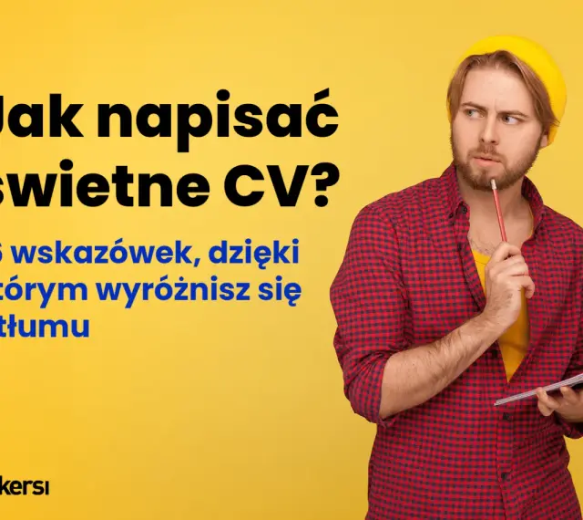 Mężczyzna z ołówkiem przy ustach zastanawia się nad celami zawodowymi przykłady, by napisać świetne CV.