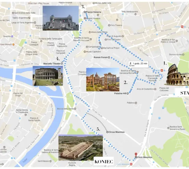 Trasa "Rzym w 3 dni": Koloseum, Forum Romanum, Palatyn, Cyrk Maximus, Teatr Marcellusa. Spacer po starożytnym Rzymie.
