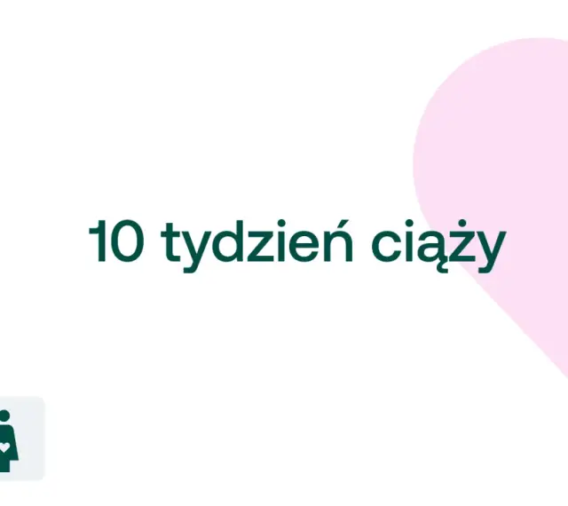 10 tydzień ciąży. Dziecko rośnie, a serce mamy bije mocniej. D+ ikona kobiety w ciąży.