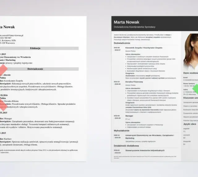 Umiejętności twarde do CV Marty Nowak obejmują zarządzanie sprzedażą, budowanie relacji B2B i prowadzenie szkoleń.
