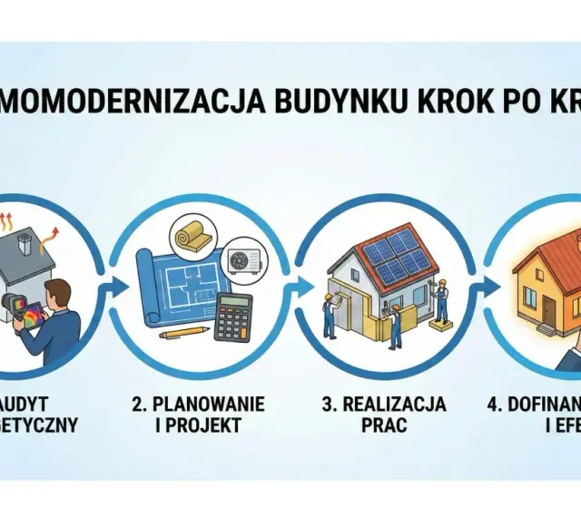 Termomodernizacja krok po kroku: audyt, projekt, realizacja prac i dofinansowanie. Twój dom pasywny staje się rzeczywistością.
