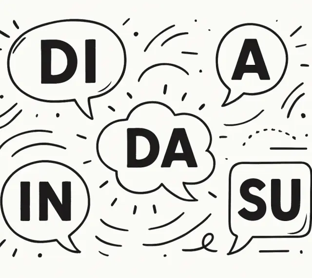 Dymki z literami DI, DA, A, IN, SU. Nauka francuskich przyimków może być zabawna!