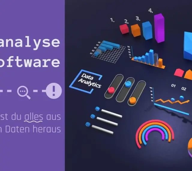 Datenanalyse-Software mit bunten Diagrammen und Grafiken. So holst du alles aus deinen Daten heraus.