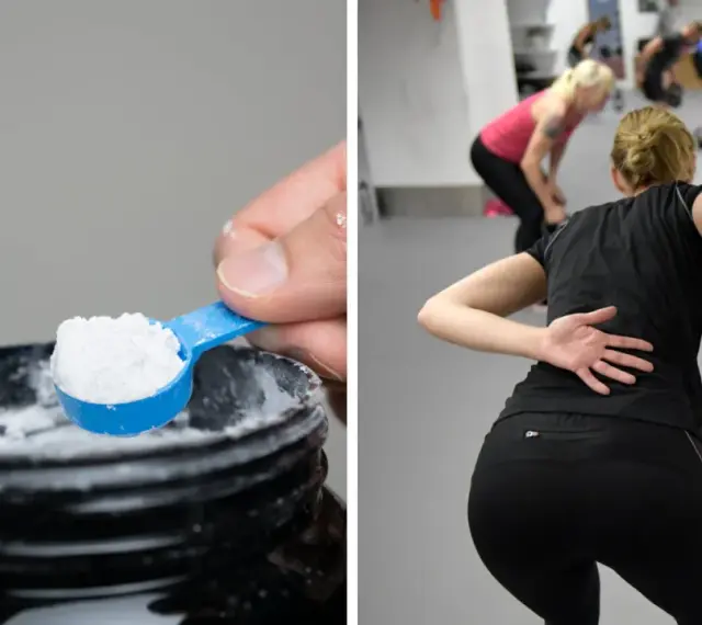 Pulver i skopa, träningsklass med kettlebells. Kan kreatin ge biverkningar?