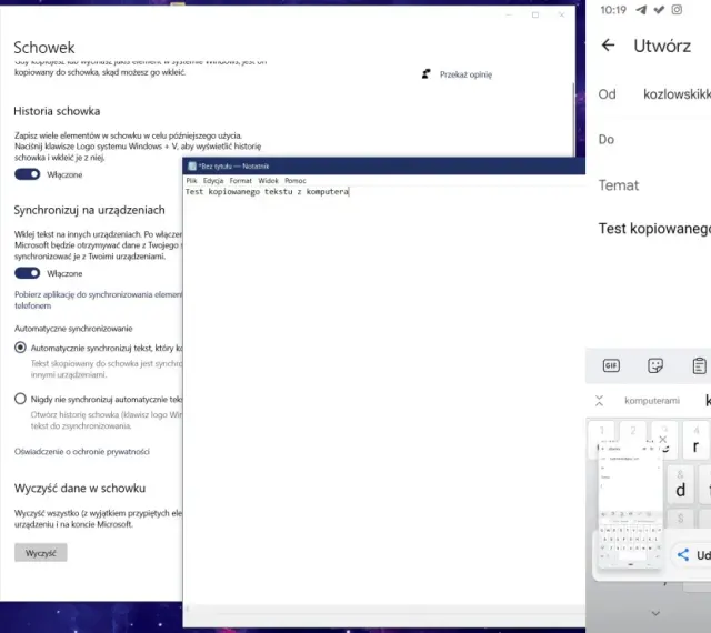 Jak otworzyć schowek Windows? Włącz historię schowka, by zapisywać i synchronizować tekst między urządzeniami. Naciśnij Win+V, by zobaczyć kopiowane elementy.
