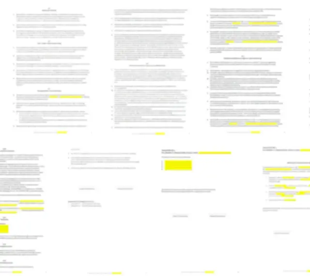 Strony dokumentu z zaznaczonymi fragmentami tekstu, zawierające m.in. "umowa ramowa".