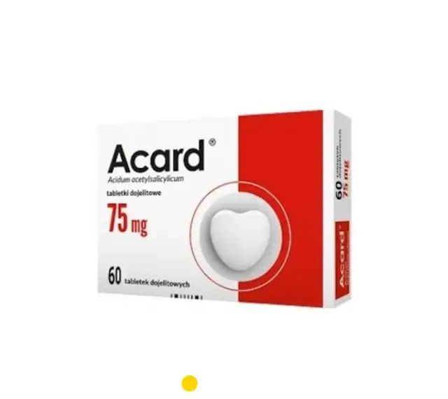 Opakowanie Acardu 75 mg, 60 tabletek. Warto pamiętać o potencjalnych skutkach ubocznych acardu.