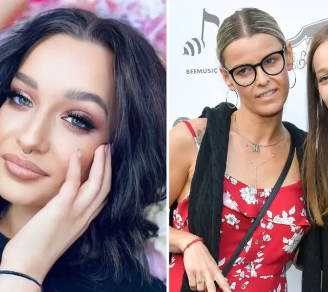 Fabienne Marta Wiśniewska, artystka z tatuażami, obok niej jej mama i siostra.