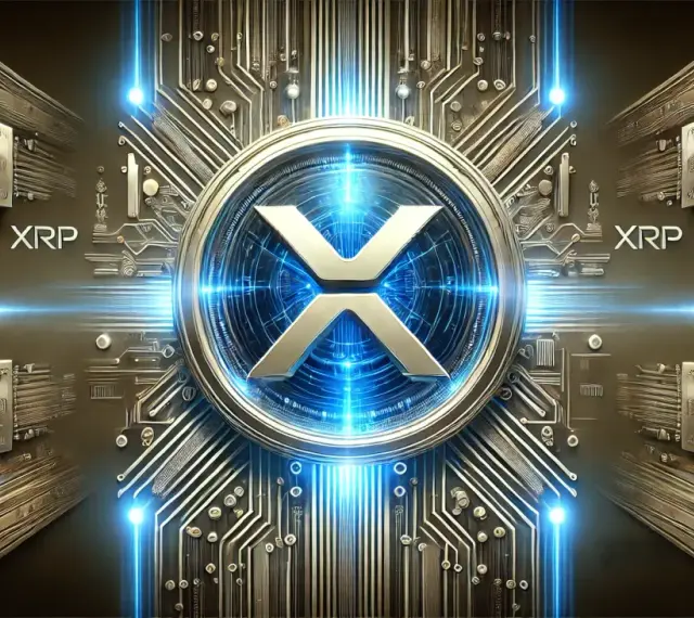 Centralny symbol XRP otoczony futurystyczną elektroniką. Dowiedz się, jak kupić XRP i dołącz do rewolucji kryptowalut.
