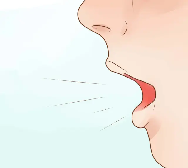 Ein Mund spricht, die Lippen formen den Laut "o", wie in "Sohn".