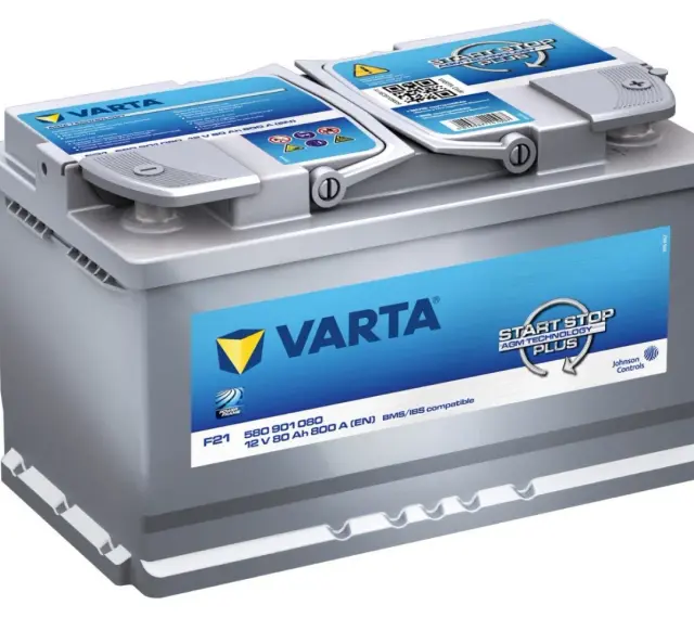Akumulator Varta AGM, jeden z rodzajów akumulatorów, z technologią Start-Stop Plus.