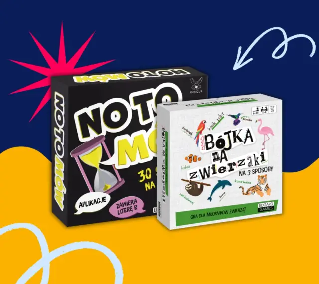 Szukasz pomysłu, co kupić 10 latkowi na urodziny? Dwie gry planszowe: "Noto Molo" i "Bójka na zwierzęta" to świetna zabawa dla dzieci.