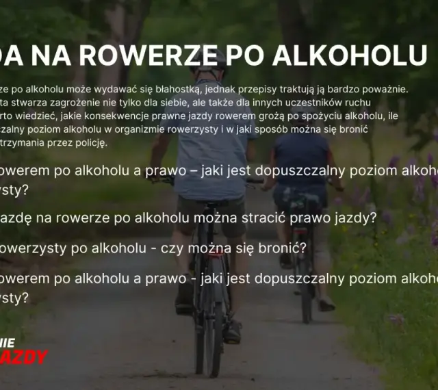 Dwaj mężczyźni jadą na rowerach po ścieżce. Temat: jazda rowerem po alkoholu i jej konsekwencje.