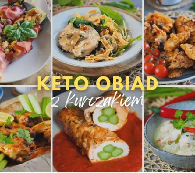 Keto obiad z kurczakiem: faszerowana cukinia, skrzydełka, rolada z szparagami i zupa. Pyszne i zdrowe dania.