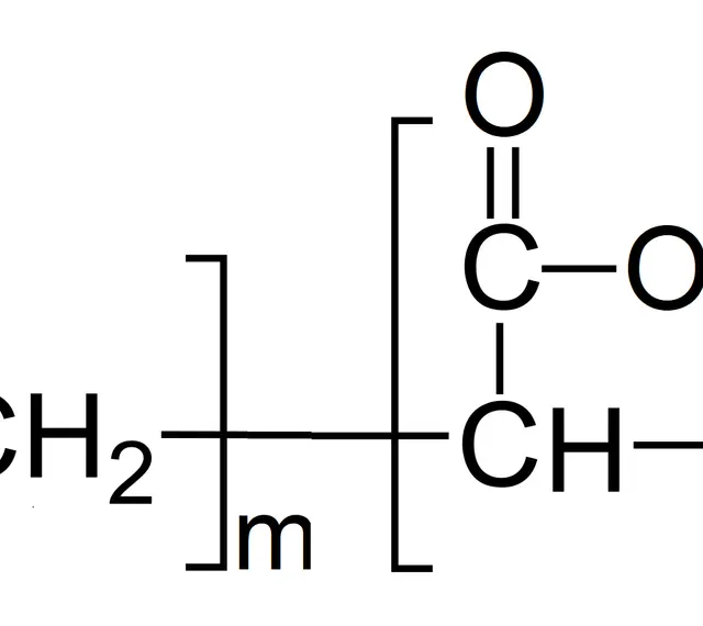 Struktura chemiczna kopolimeru z grupami etylenowymi i karboksylowymi.