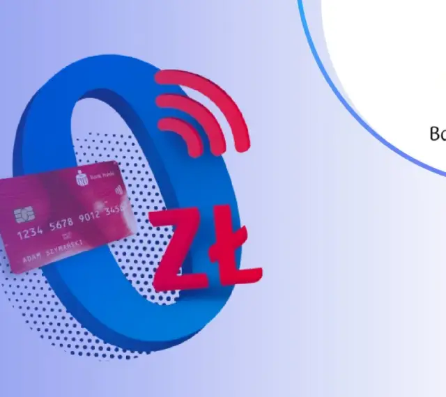 Karta PKO BP 500+ z symbolem złotówki i sygnałem Wi-Fi.