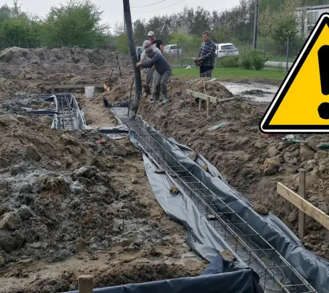 Budowa fundamentu punktowego. Betonowanie ław fundamentowych, zbrojenie i wykopy.