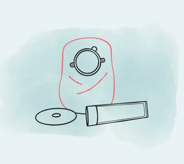 Stoma-Beutel, Hautschutzring und Paste – Hilfsmittel für ein unbeschwertes Leben mit Stoma.
