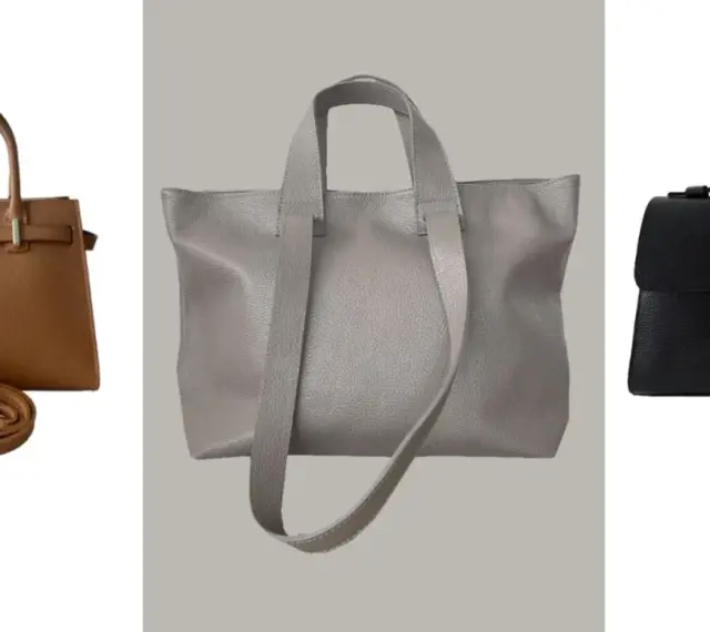 Trzy torebki damskie premium: brązowa, szara i czarna. Eleganckie modele na co dzień i specjalne okazje.