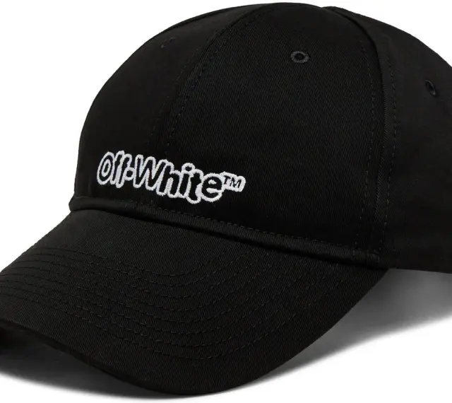 Czarna czapka z daszkiem z białym, wyhaftowanym logo "Off-White".