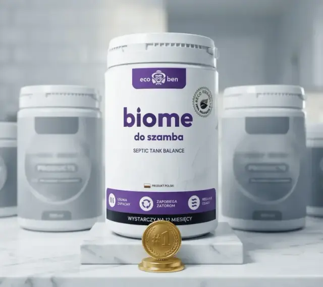 Tabletki do szamba "biome" od ecoben – polski produkt, który usuwa zapachy, zapobiega zatorom i osadom. Wystarcza na 12 miesięcy.