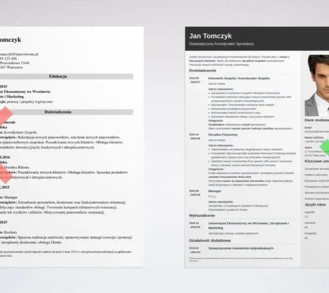 CV logistyk: Jan Tomczyk, specjalista ds. procesów i projektów logistycznych, z doświadczeniem w zarządzaniu zespołem i sprzedaży.