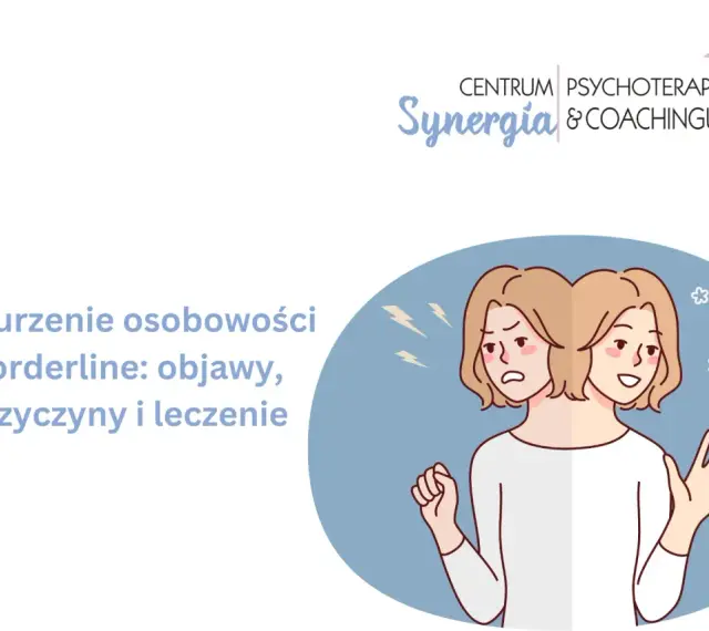 Zaburzenie osobowości borderline: objawy, przyczyny i leczenie. Ilustracja przedstawia dwie twarze tej samej osoby, jedną smutną, drugą uśmiechniętą, symbolizując zmienność nastrojów.