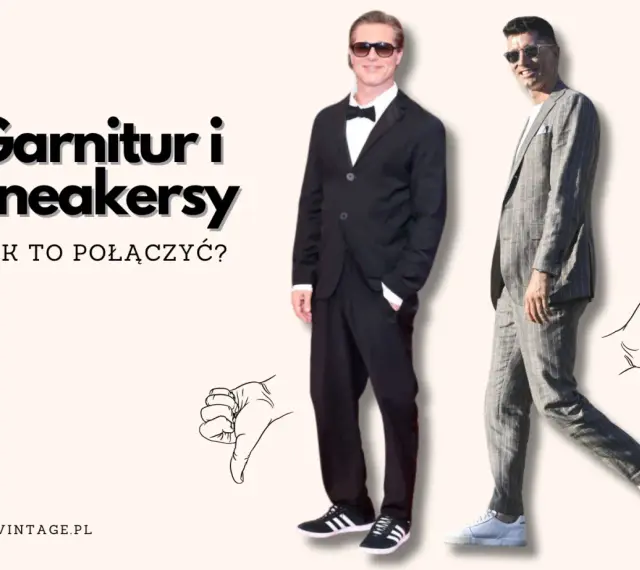 Garnitur i sneakersy: stylizacja z klasą. Dwóch mężczyzn prezentuje, jak nosić garnitur ze sportowymi butami.