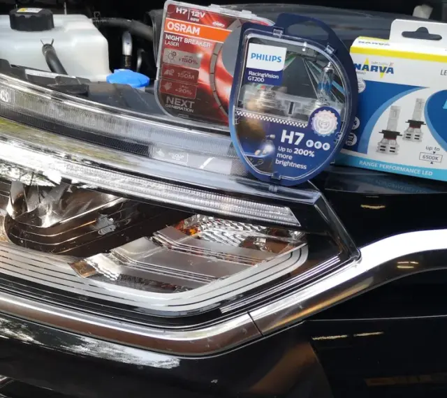 Nowe światła drogowe H7: OSRAM Night Breaker Laser, Philips RacingVision GT200 i Narva LED.