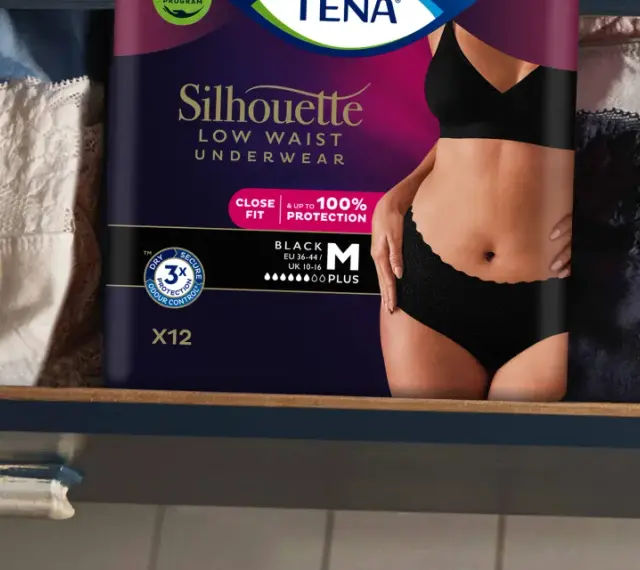 Kiedy zmienić rozmiar pampersa? TENA Silhouette to dyskretna bielizna dla kobiet, zapewniająca komfort i ochronę.