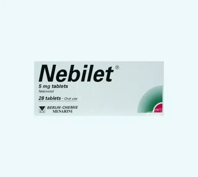 Opakowanie leku Nebilet, zawierające 28 tabletek po 5 mg nebivololu do stosowania doustnego.