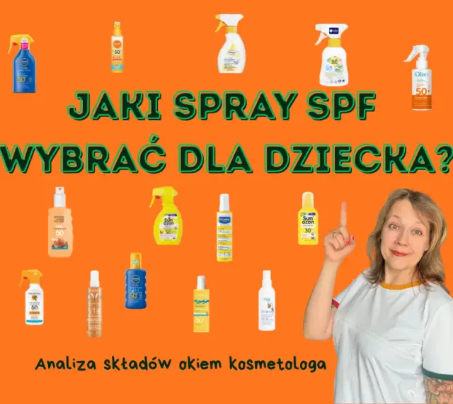 Kobieta analizuje składy kosmetyków z filtrem SPF, w tym Kolastyna, by wybrać najlepszy dla dziecka.