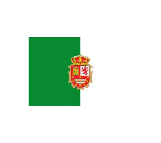 Zielona flaga z herbem, symbolizująca Fuerteventurę.
