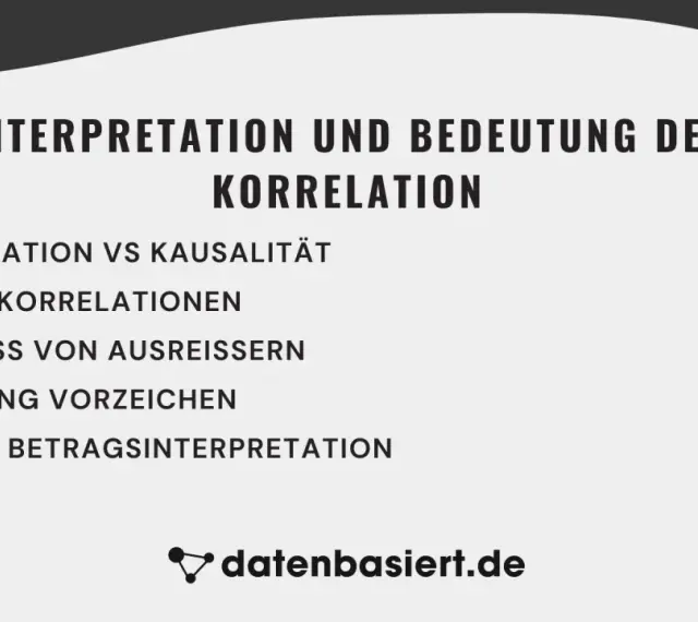 Interpretation und Bedeutung der Korrelation: Kausalität, Scheinkorrelationen, Ausreißer, Richtung und Stärke.