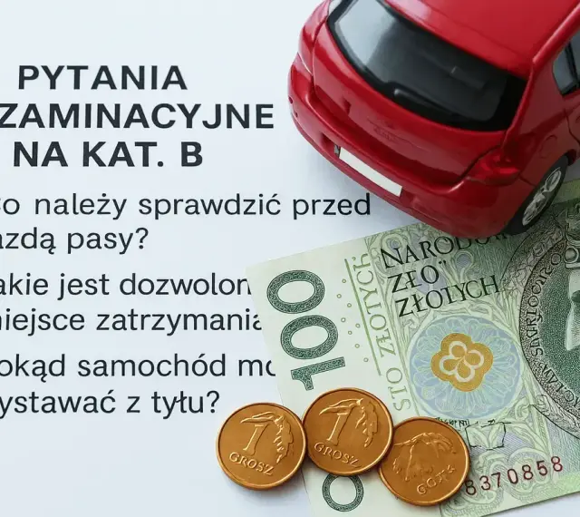 Pytania egzaminacyjne na kat. B, czerwony samochodzik, 100 zł i grosze. Zastanawiasz się, ile kosztuje prawo jazdy?