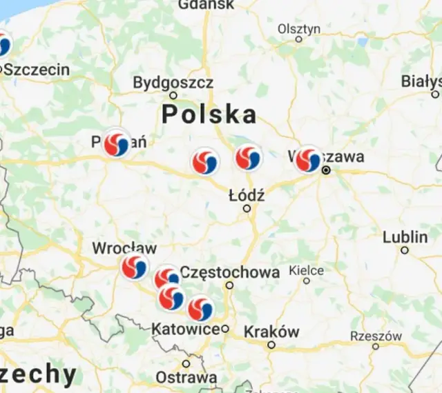 Mapa Polski z zaznaczonymi lokalizacjami. Czy A2 jest płatna? Sprawdź na mapie, gdzie znajdują się punkty.