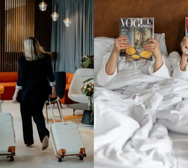 Przyjaciółki rozpoczynają swój weekend spa na Dolnym Śląsku. Po przybyciu relaksują się w łóżku z magazynami Vogue.