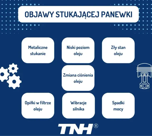 Objawy uszkodzonego łożyska wału korbowego: metaliczne stukanie, niski poziom oleju, wibracje silnika, spadki mocy.