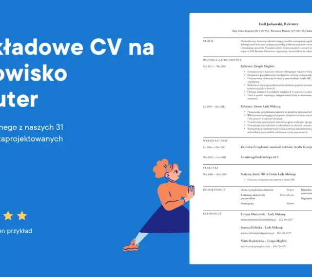 Przykładowe CV na stanowisko Rekruter. Podsumowanie zawodowe Emila Jackowskiego, doświadczonego rekrutera.