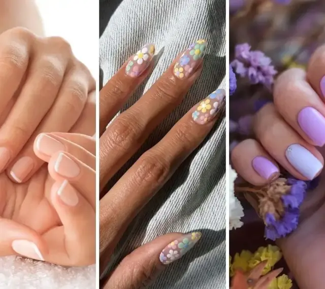 Elegancki french, pastelowe kwiaty i lawendowe odcienie – to inspiracje na trendy paznokcie wiosenne.