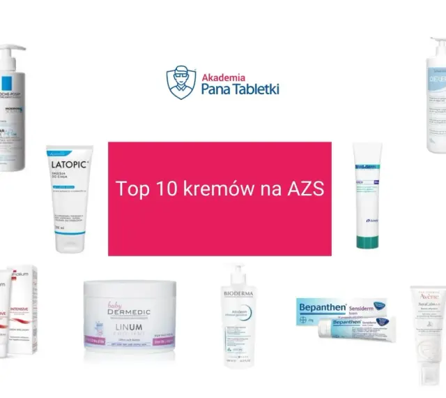 Kremy na AZS z serii poldermin i inne produkty do pielęgnacji skóry atopowej.