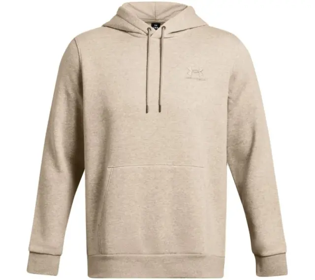 Beżowa bluza Under Armour bez kaptura z kieszenią kangurką i dyskretnym logo.