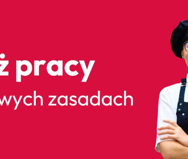 Uśmiechnięta kucharka w fartuchu i czapce, obok napis "Staż pracy na nowych zasadach". Dowiedz się, co się wlicza do stażu pracy.