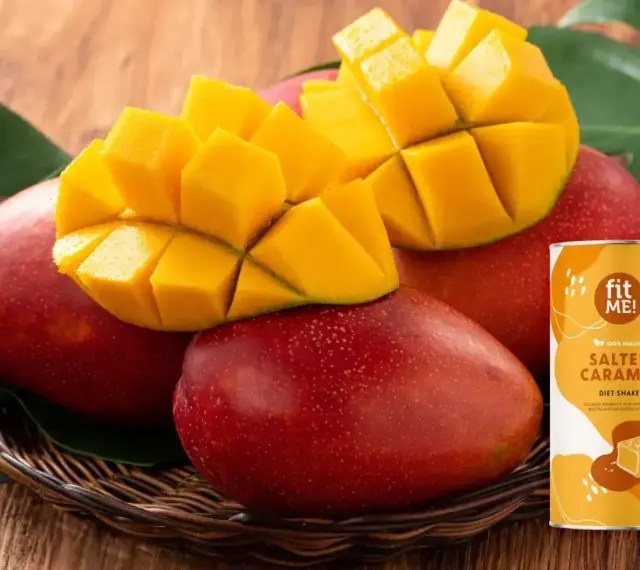 Soczyste mango i puszka napoju "Salted Caramel" z hasłem "african mango opinie".