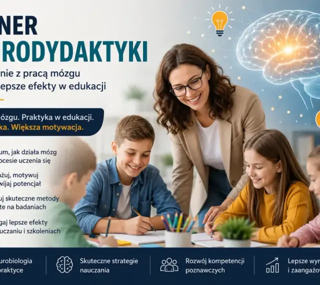 Nauczycielka z uśmiechem wspiera dzieci w nauce, podkreślając znaczenie neurodydaktyki dla lepszych efektów. To podejście uwzględnia neuroatypowość, wspierając indywidualny rozwój każdego ucznia.